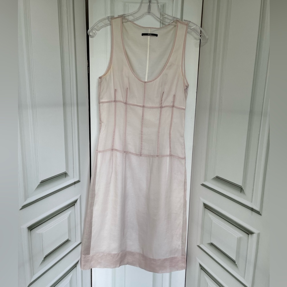 Hugo Boss pink chiffon dress size Small